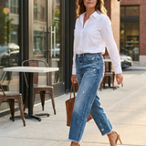 Retro Straight-Leg Jeans for Women