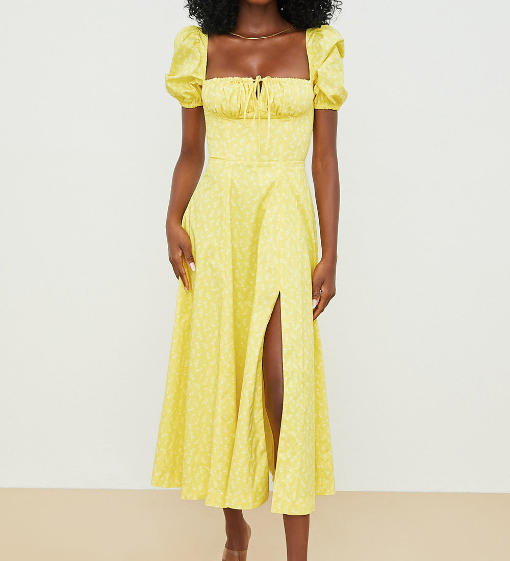 Aviana - Puff Sleeve Floral Dress