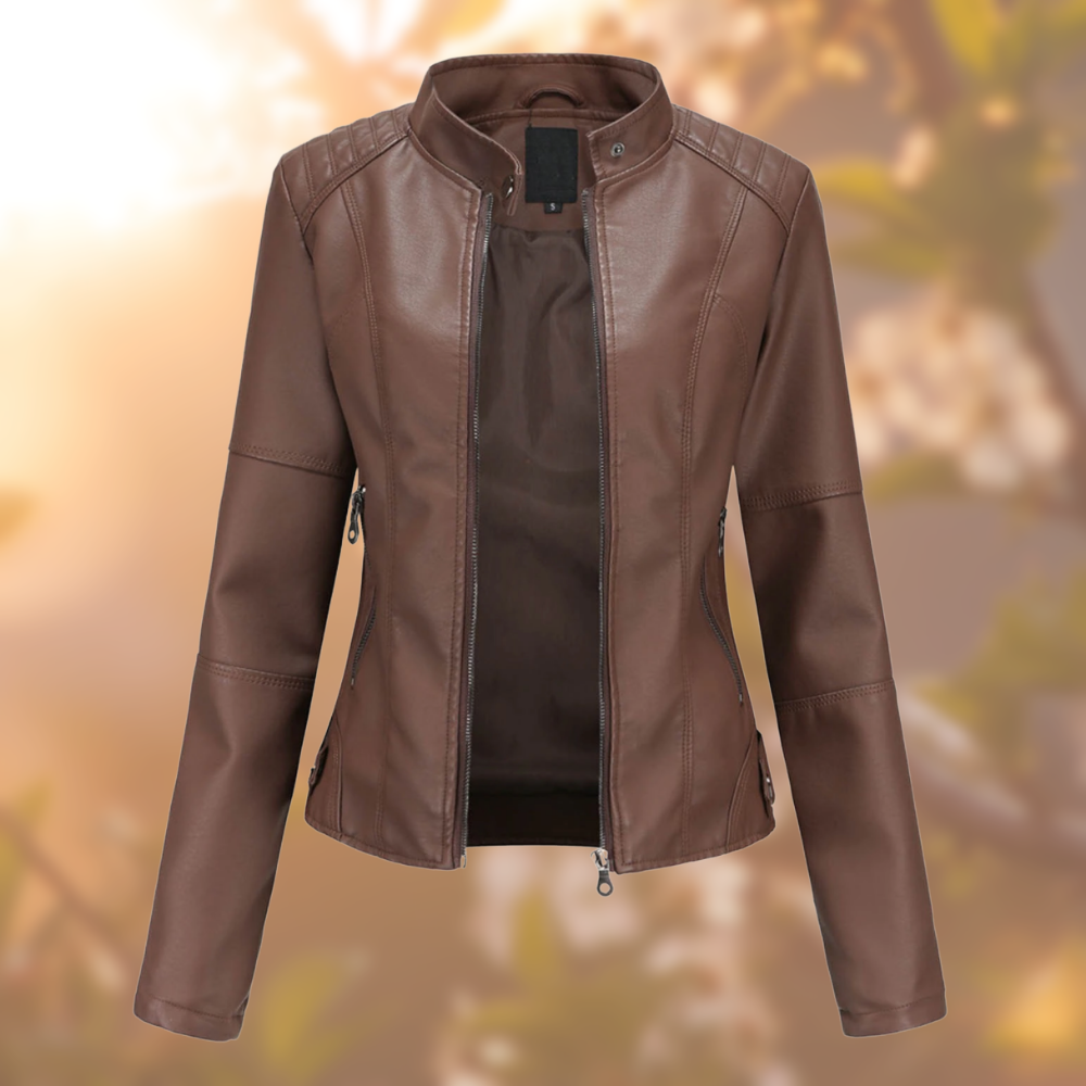 Women’s Classic Leather-Style Jacket