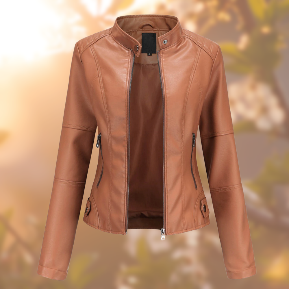 Women’s Classic Leather-Style Jacket