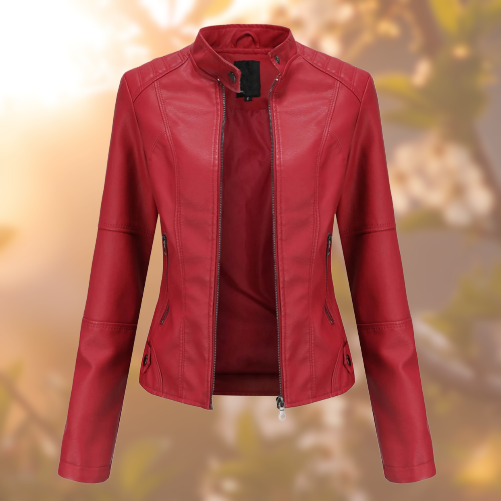 Women’s Classic Leather-Style Jacket