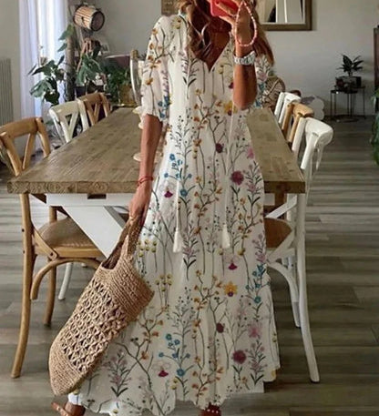 Michaela - Bohemian Dress with Belly Coverage