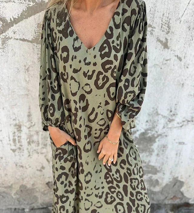 Jessa - Leopard Print Maxi Dress