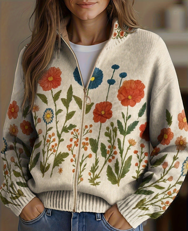 Wrenna™ | Wildflower Meadow Zip-Up Cardigan