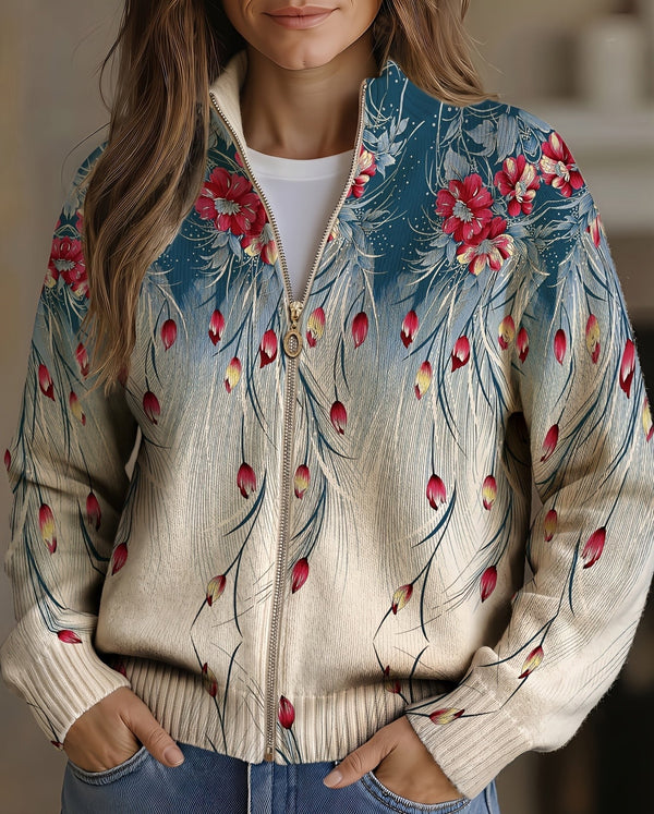 Zillah™ | Gradient Floral Peacock Feather Design