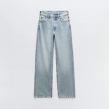 Women's High-Waisted Wide-Leg Distressed Jeans
